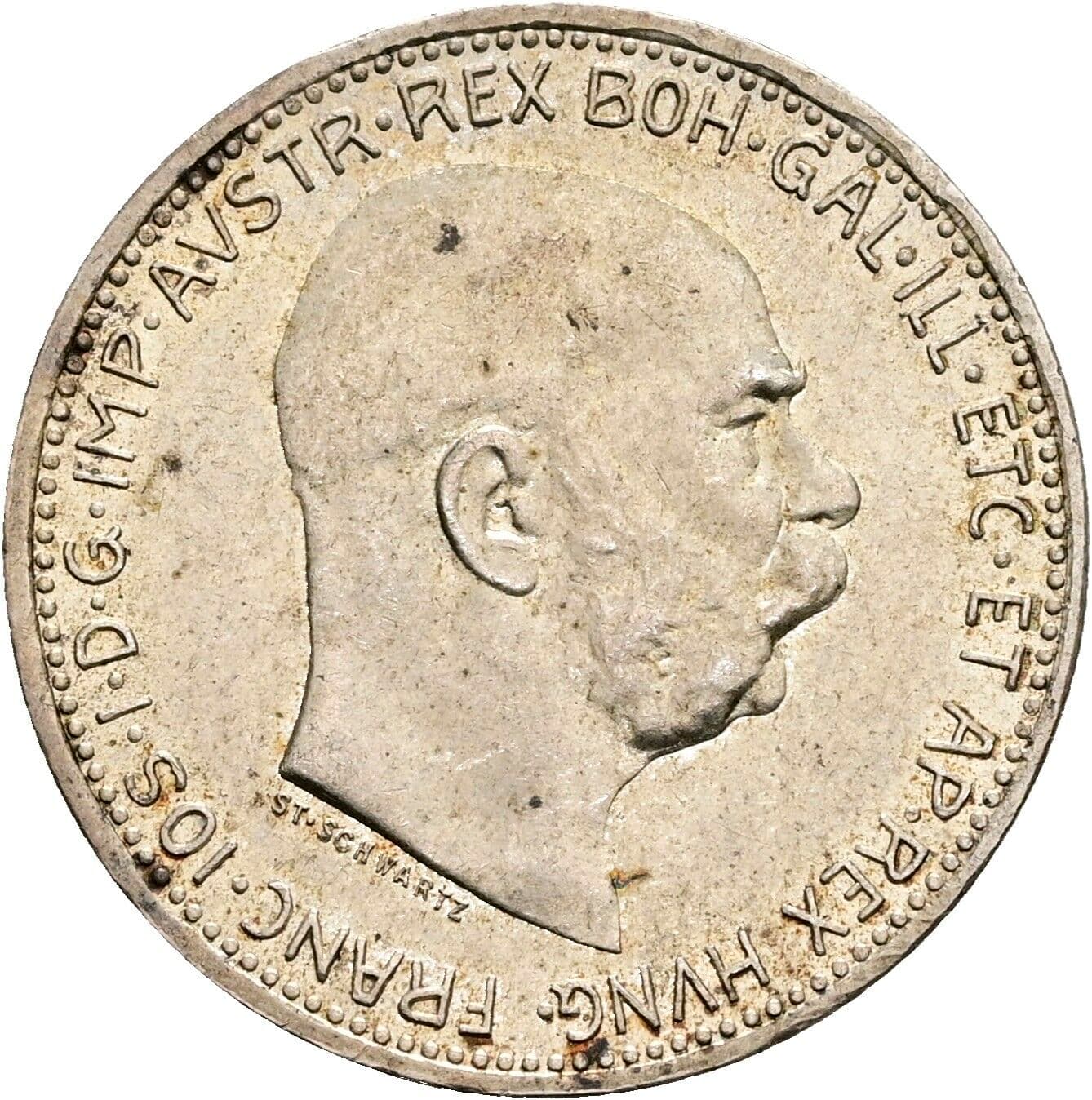 1 Krone Franz Joseph I. 1848-1916 1915 – Vorderseite