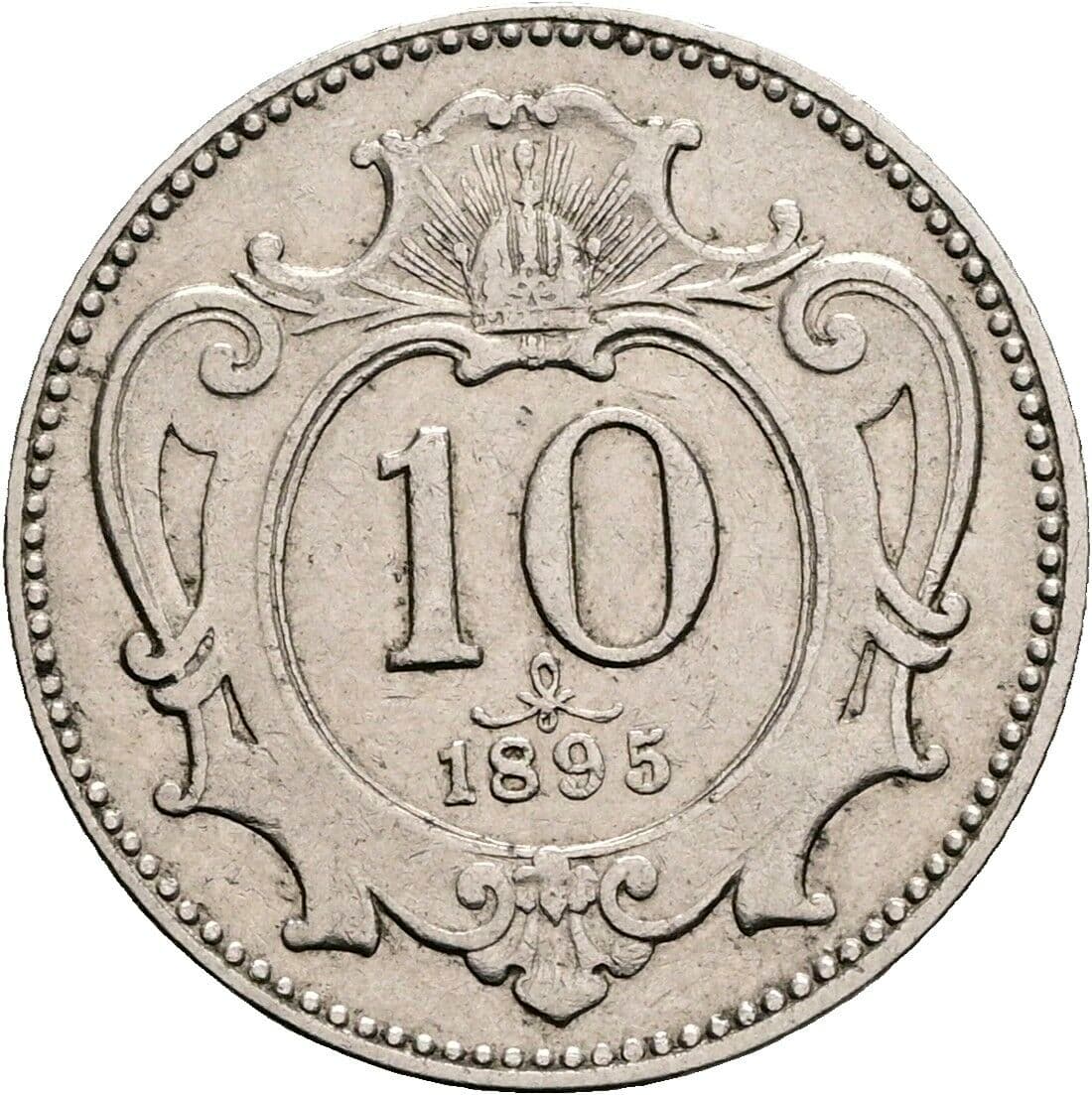10 Heller Franz Joseph I. 1848-1916 1895 – Vorderseite