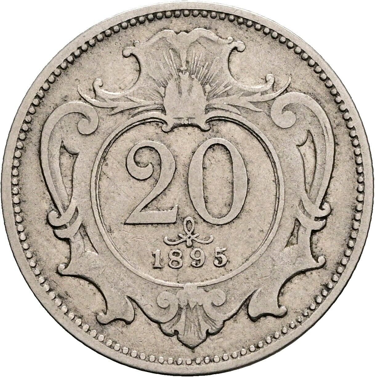 20 Heller Franz Joseph I. 1848-1916 1895 – Vorderseite