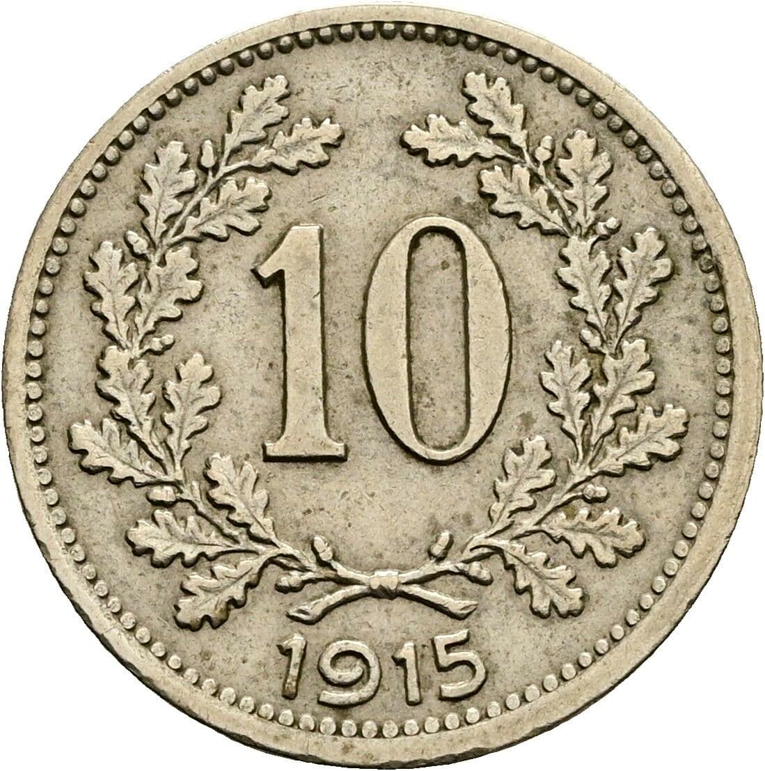 10 Heller Franz Joseph I. 1848-1916 1915 – Vorderseite