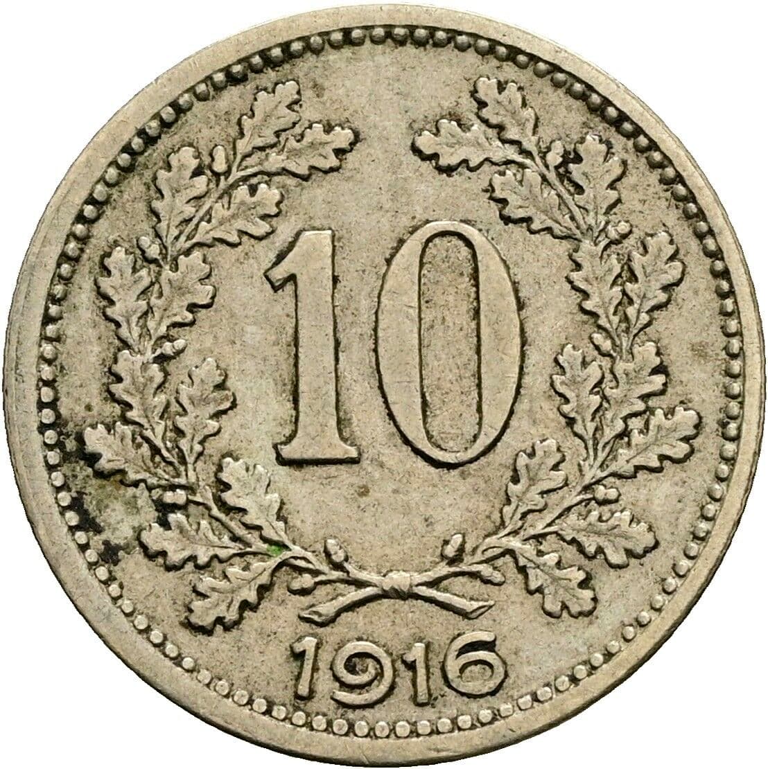 10 Heller Franz Joseph I. 1848-1916 1916 – Vorderseite