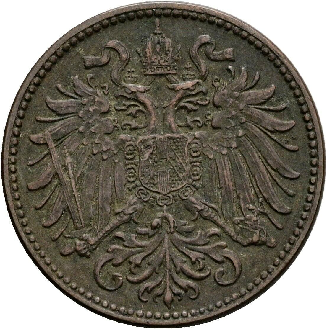 2 Heller Franz Joseph I. 1848-1916 1896 – Rückseite