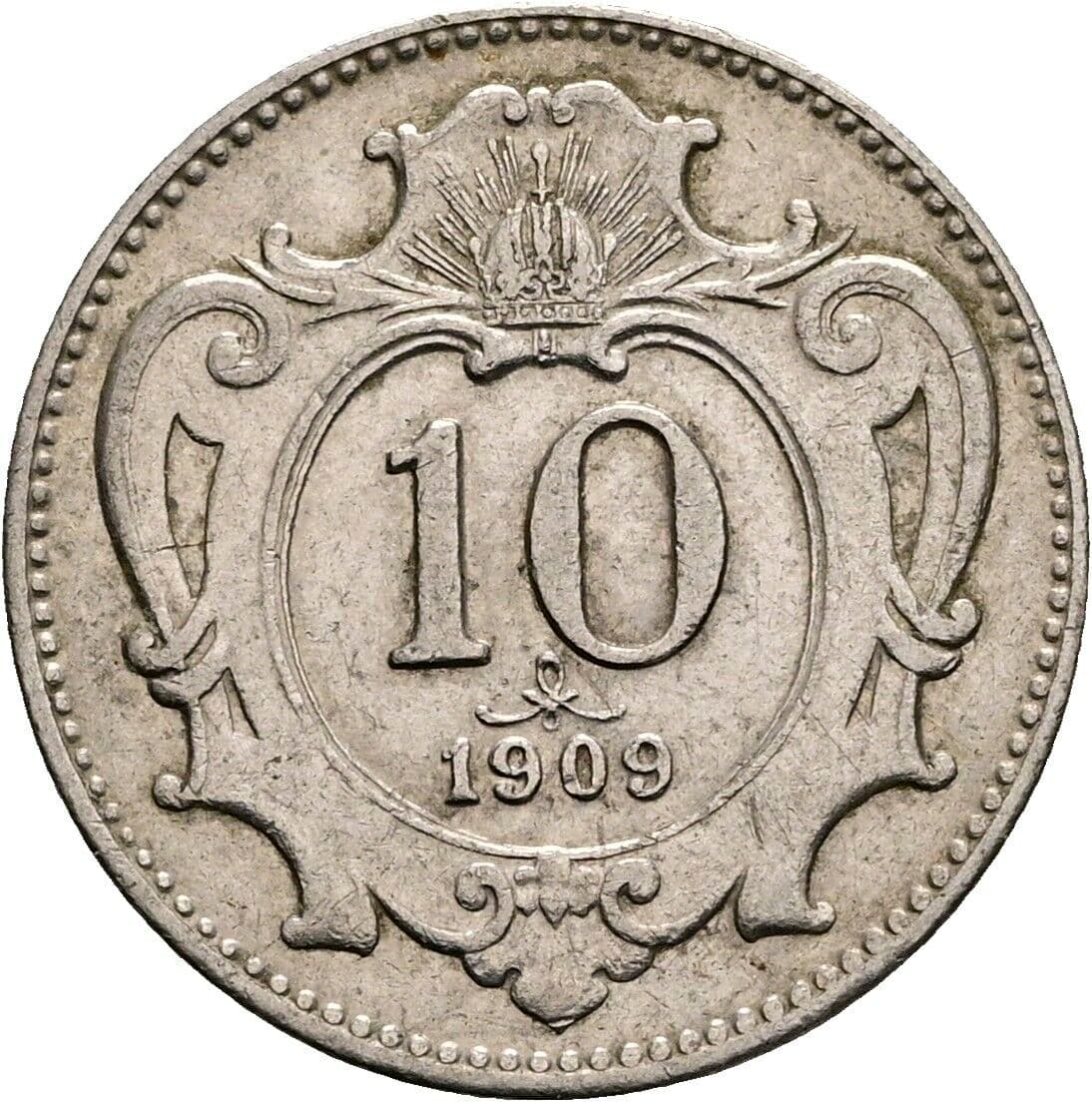 10 Heller Franz Joseph I. 1848-1916 1909 – Vorderseite