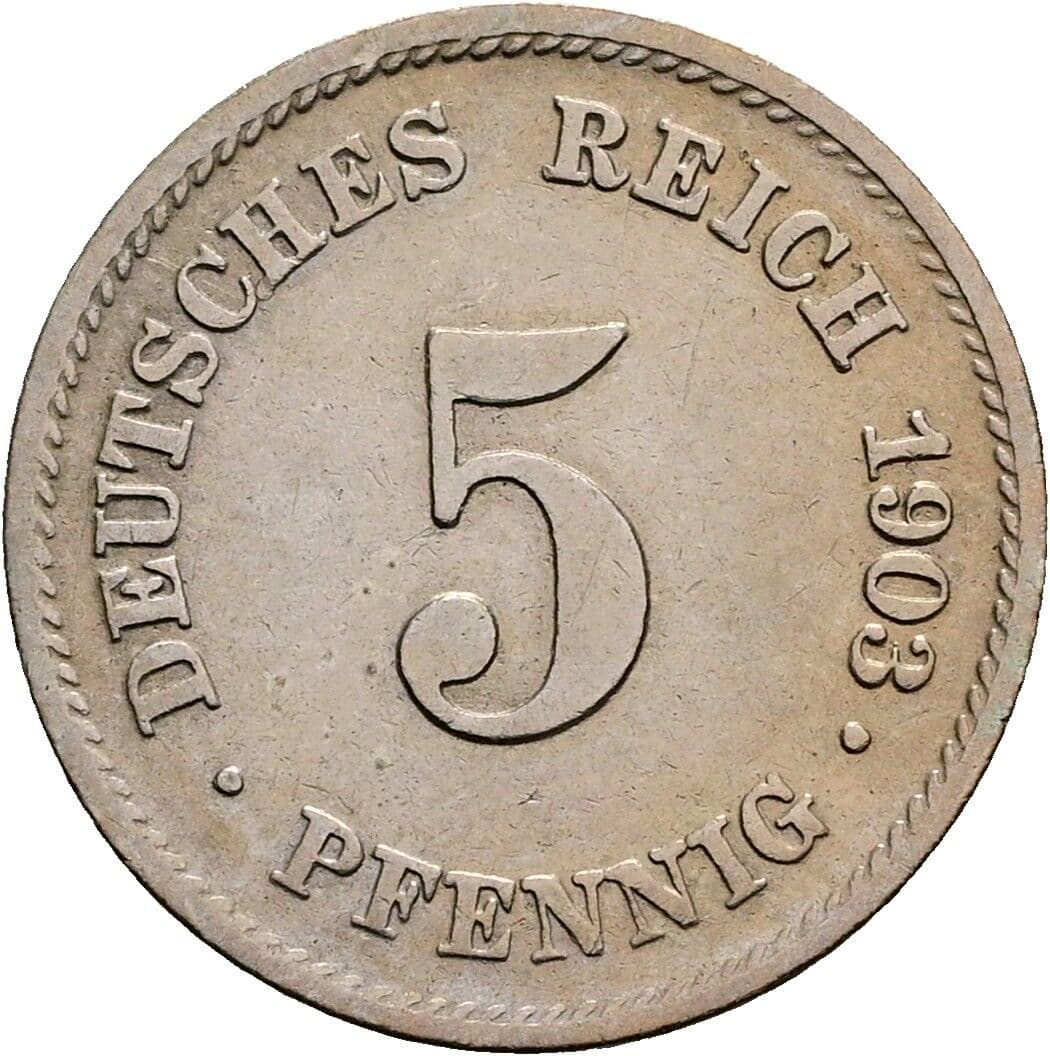 5 Pfennig 1903 E – Vorderseite