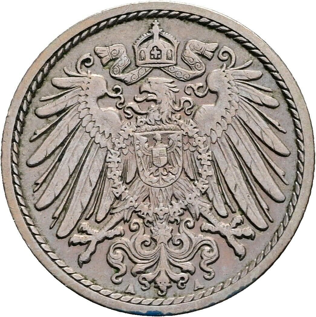 5 Pfennig 1909 A – Rückseite