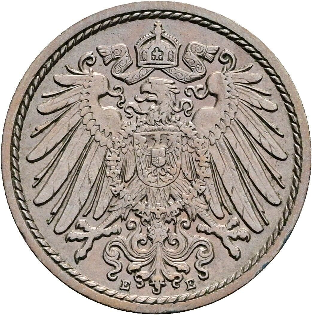 5 Pfennig 1912 E – Rückseite