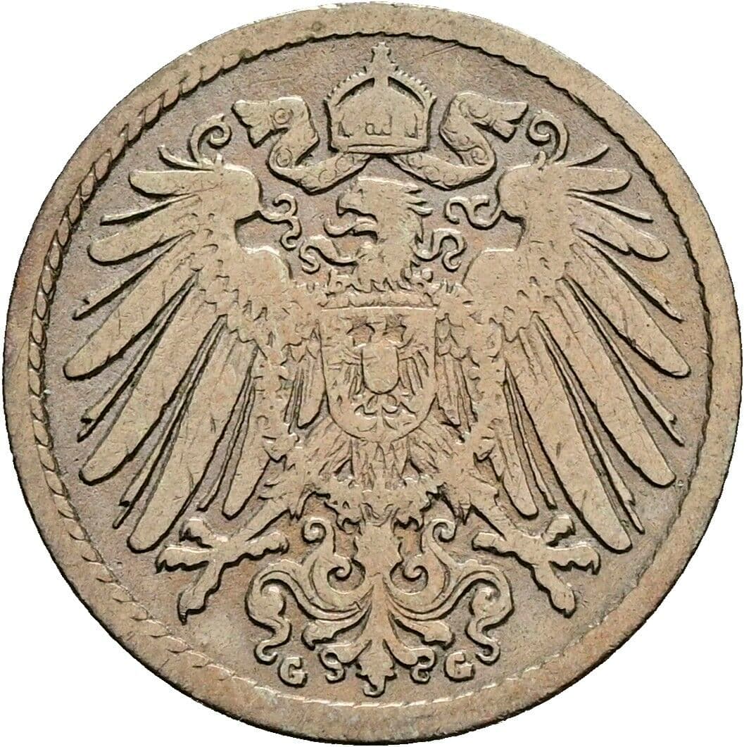 5 Pfennig 1894 G – Rückseite