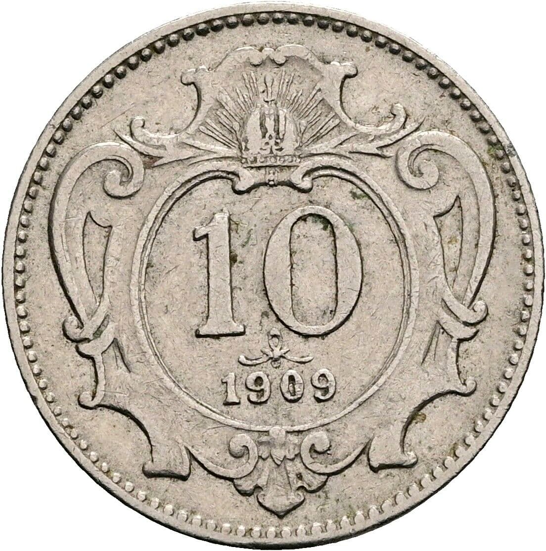 10 Heller Franz Joseph I. 1848-1916 1909 – Vorderseite