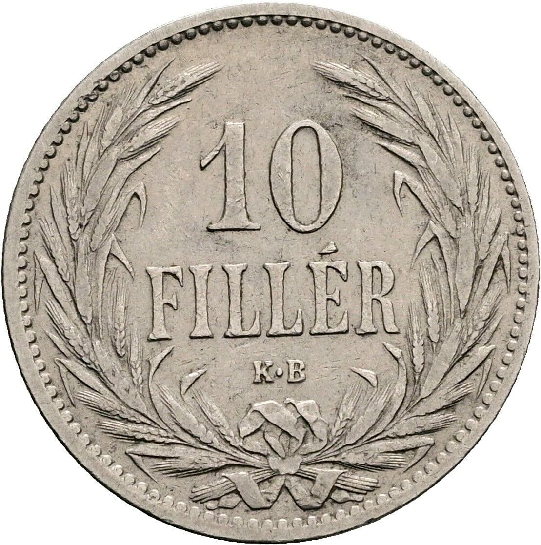 10 Filler Franz Joseph I. 1848-1916 1894 KB, Kremnitz – Vorderseite