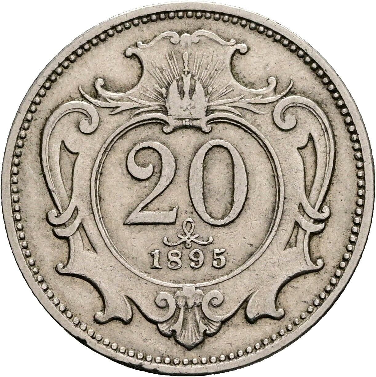 20 Heller Franz Joseph I. 1848-1916 1895 – Vorderseite