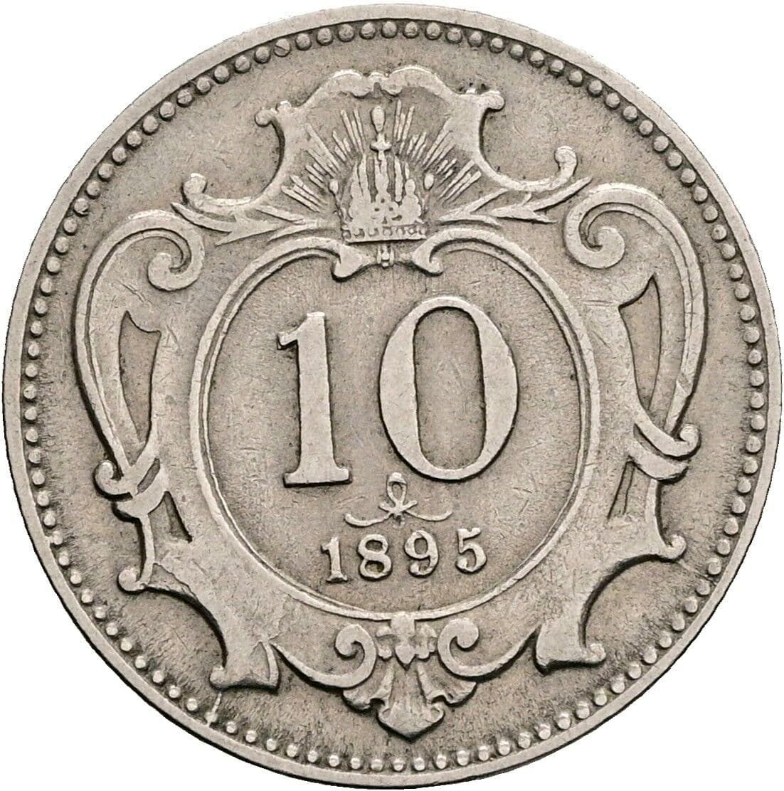 10 Heller Franz Joseph I. 1848-1916 1895 – Vorderseite