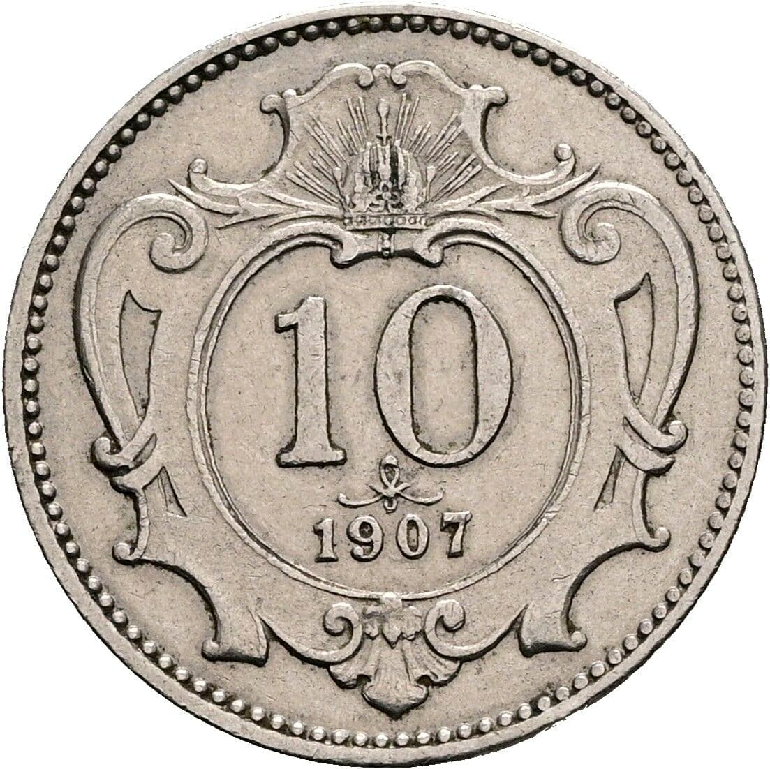 10 Heller Franz Joseph I. 1848-1916 1907 – Vorderseite