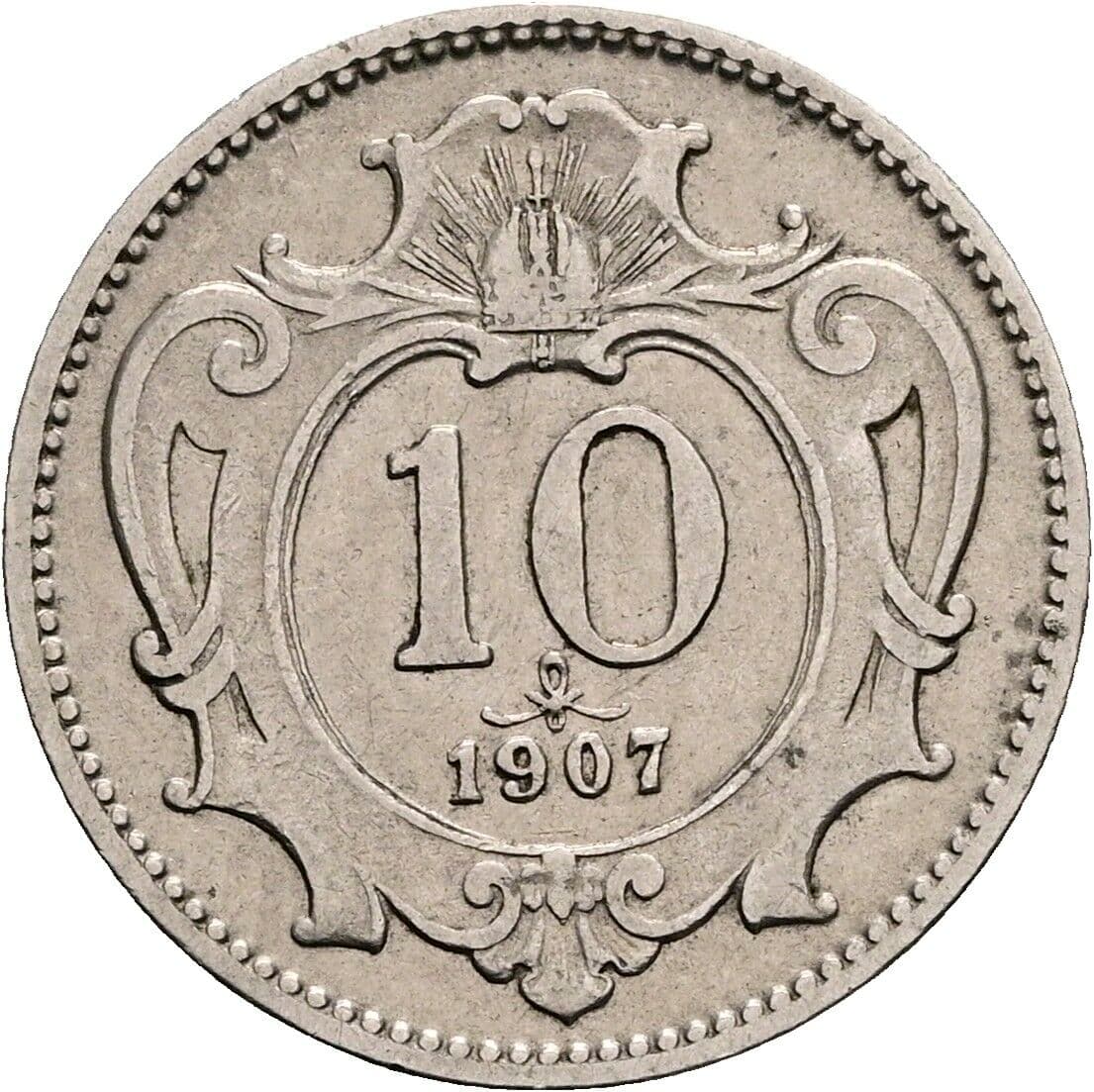 10 Heller Franz Joseph I. 1848-1916 1907 – Vorderseite