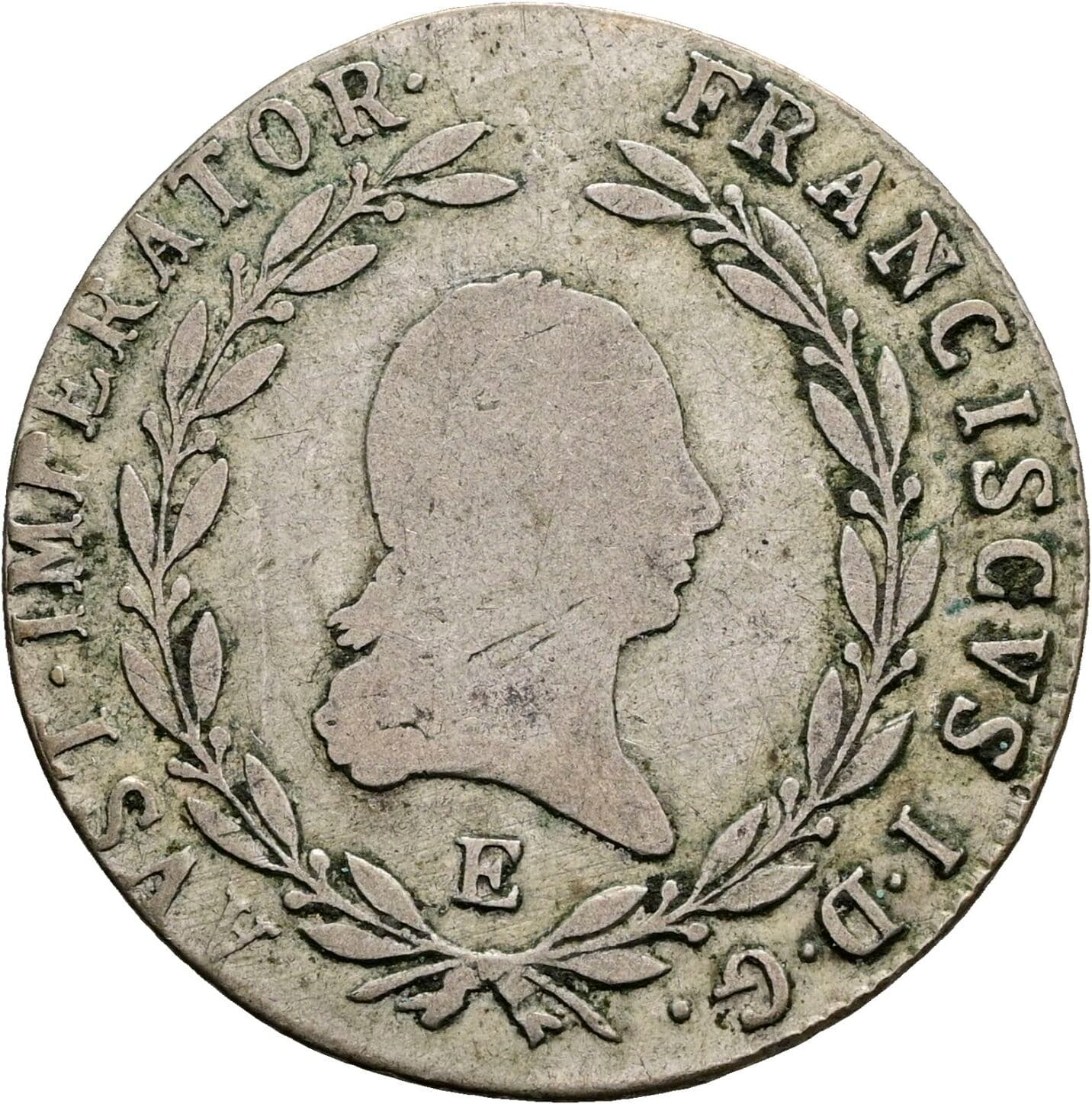20 Kreuzer Franz II. (I). 1792-1835 1824 E, Karlsburg – Vorderseite