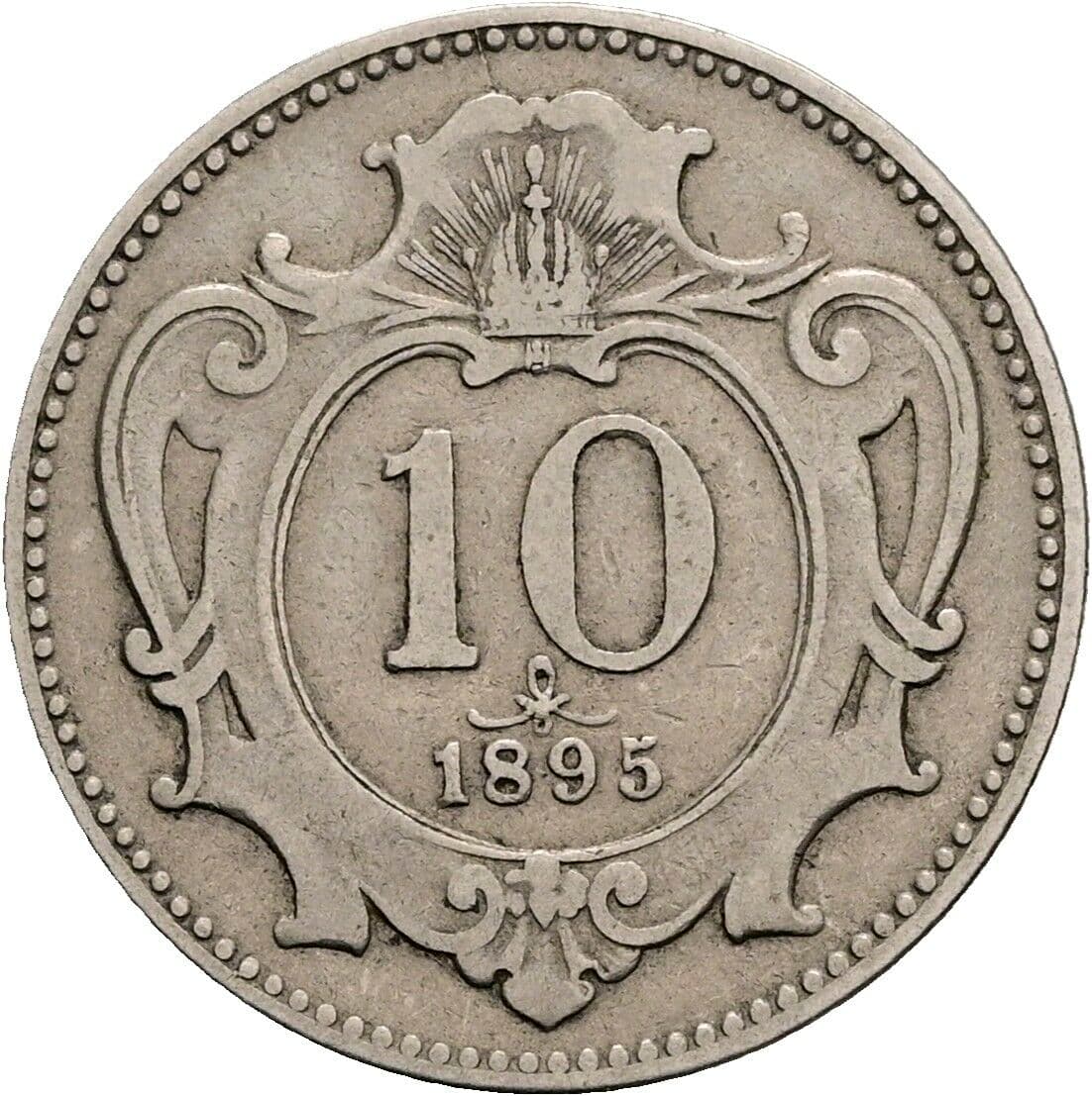 10 Heller Franz Joseph I. 1848-1916 1895 – Vorderseite