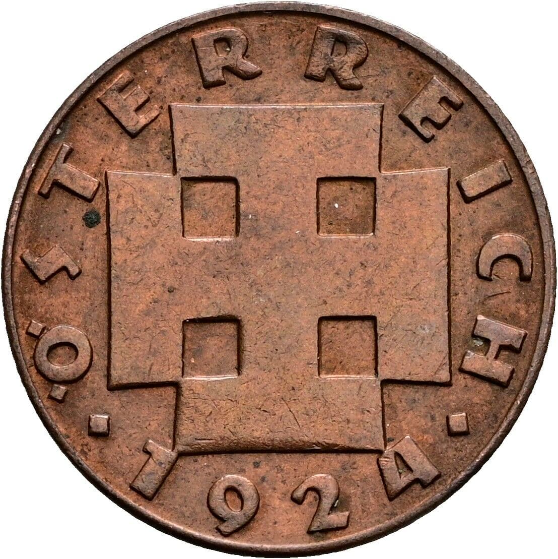 200 Kronen/2 Groschen 1924 – Rückseite