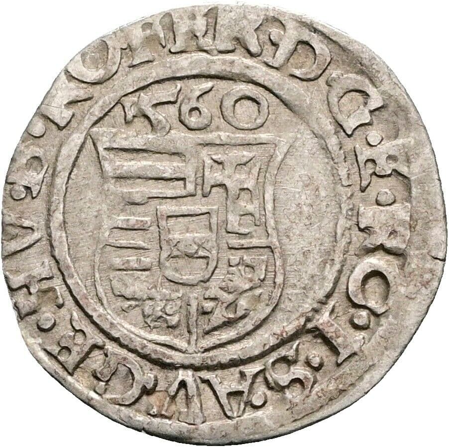 Denar Ferdinand I. 1521-1564 1560 KB, Kremnitz – Rückseite