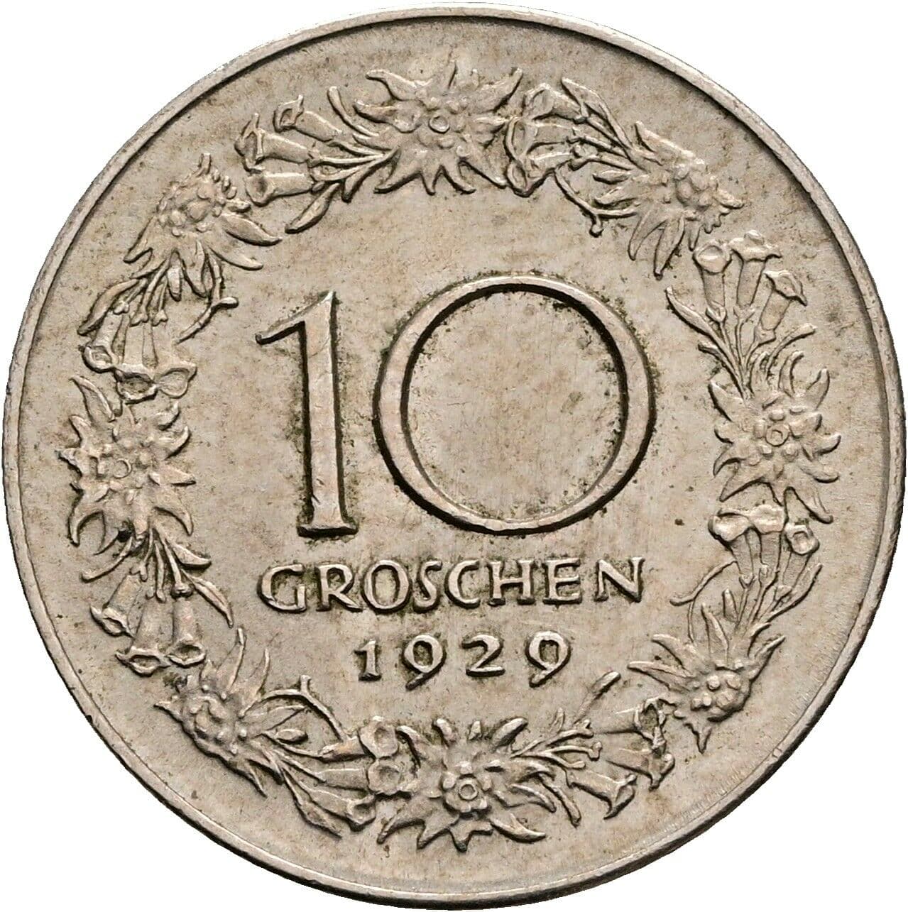 10 Groschen 1929 – Rückseite