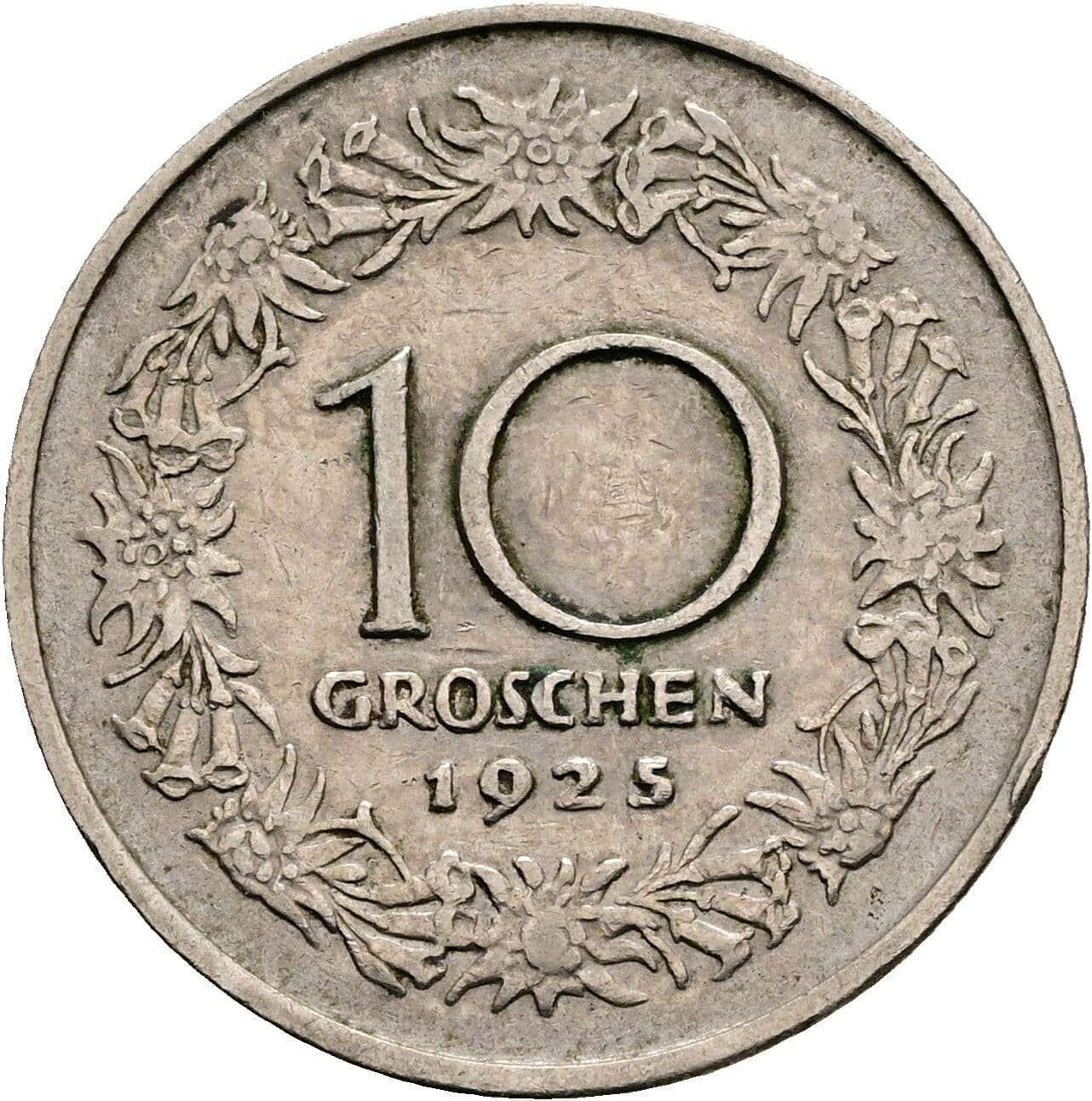 10 Groschen 1925 – Vorderseite