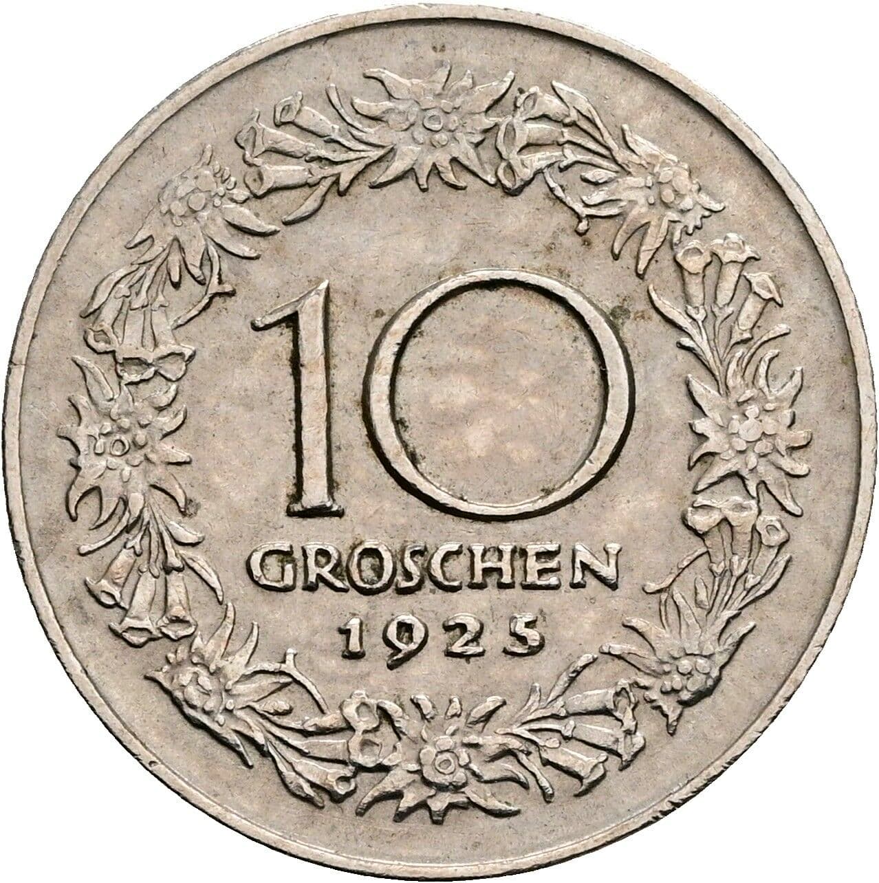 10 Groschen 1925 – Vorderseite