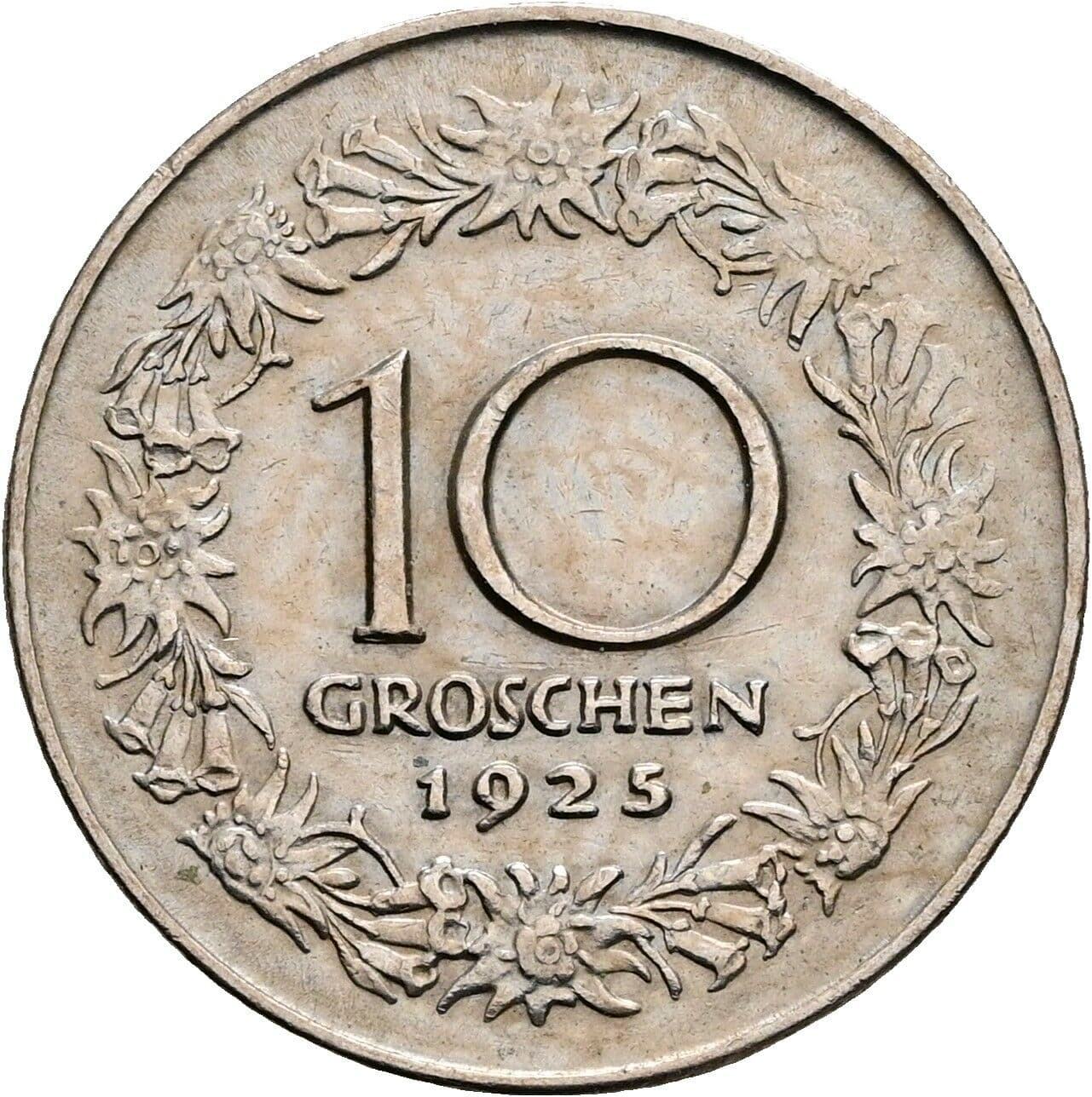 10 Groschen 1925 – Rückseite