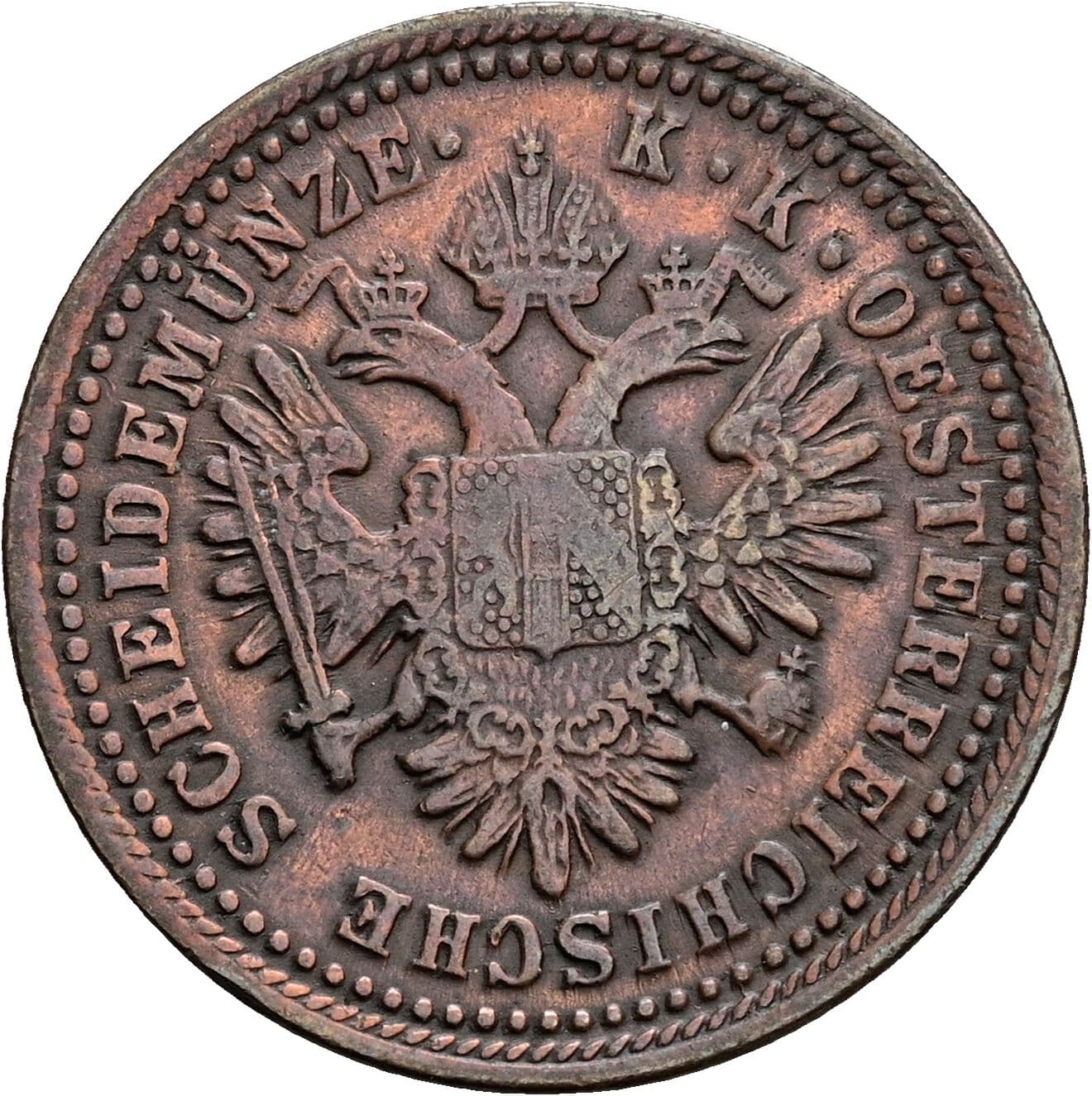 1 Kreuzer Franz Joseph I. 1848-1916 1851 A, Wien – Rückseite