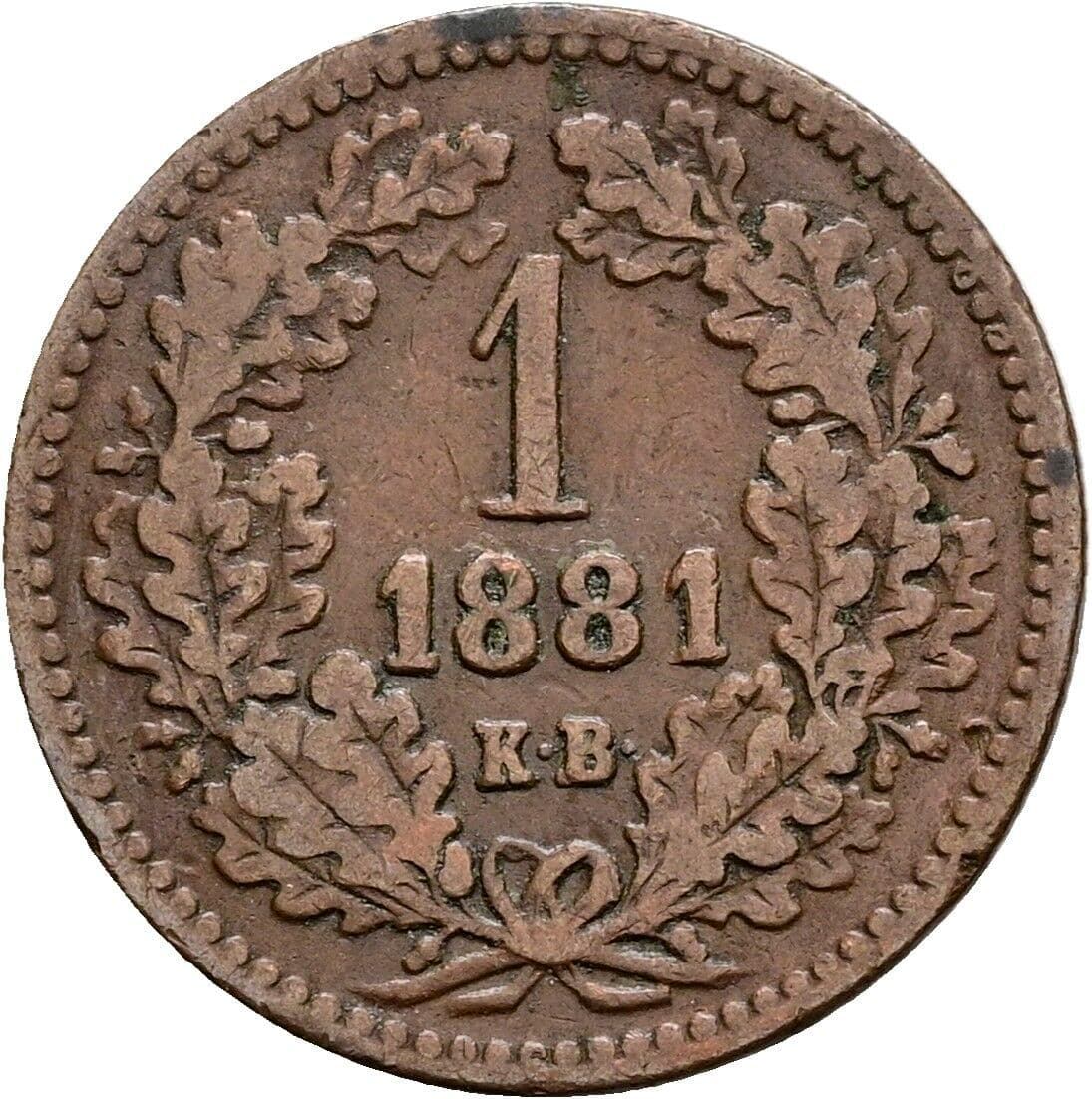 1 Krajczar Franz Joseph I. 1848-1916 1881 KB, Kremnitz – Vorderseite
