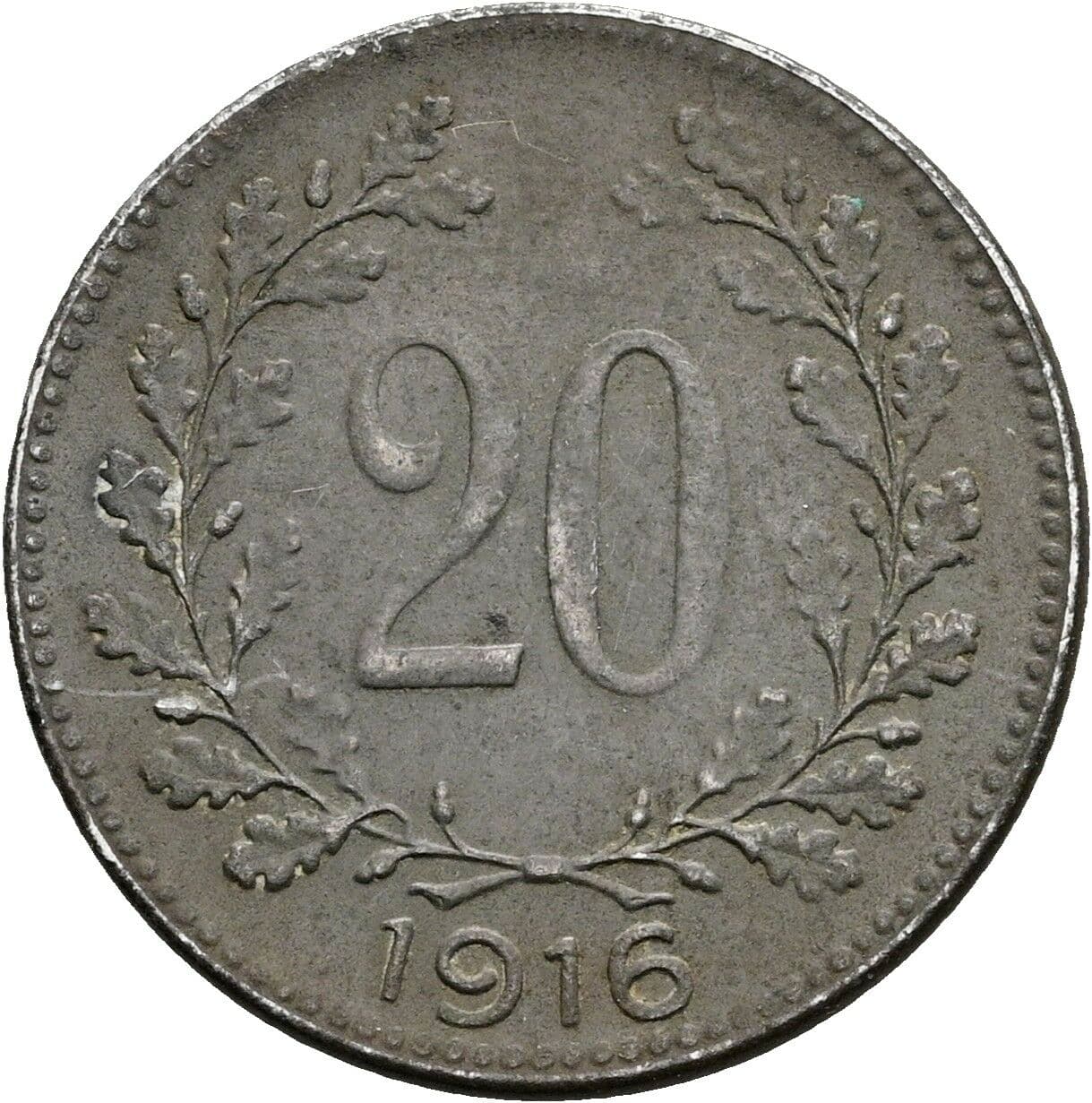 20 Heller Franz Joseph I. 1848-1916 1916 – Vorderseite