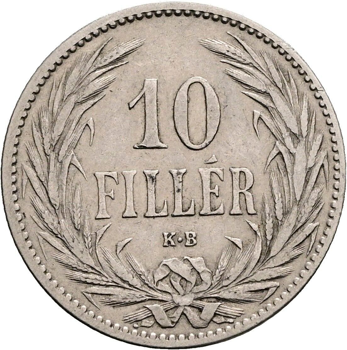 10 Filler Franz Joseph I. 1848-1916 1894 KB, Kremnitz – Vorderseite