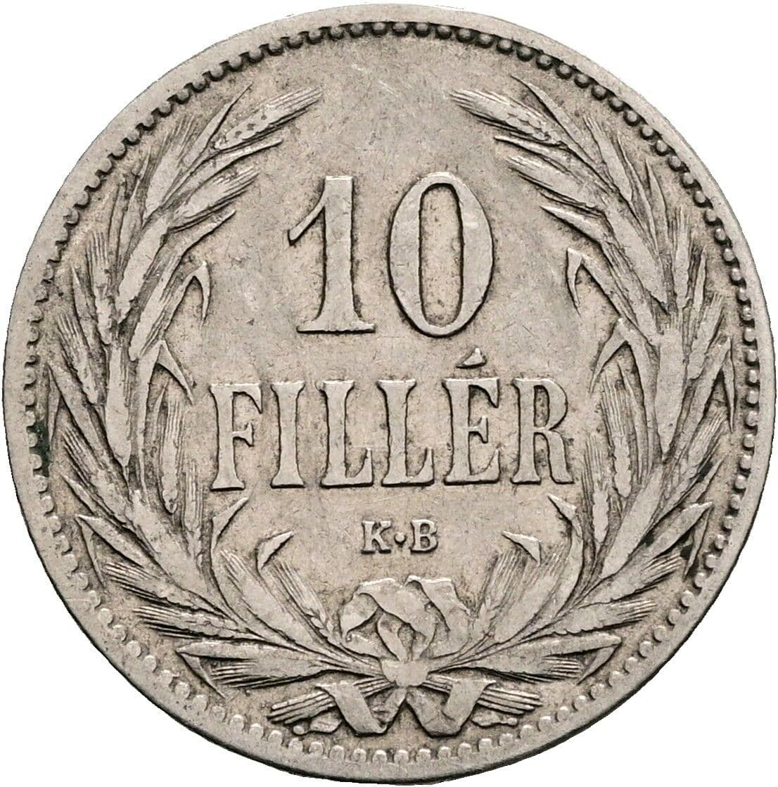 10 Filler Franz Joseph I. 1848-1916 1894 KB, Kremnitz – Vorderseite