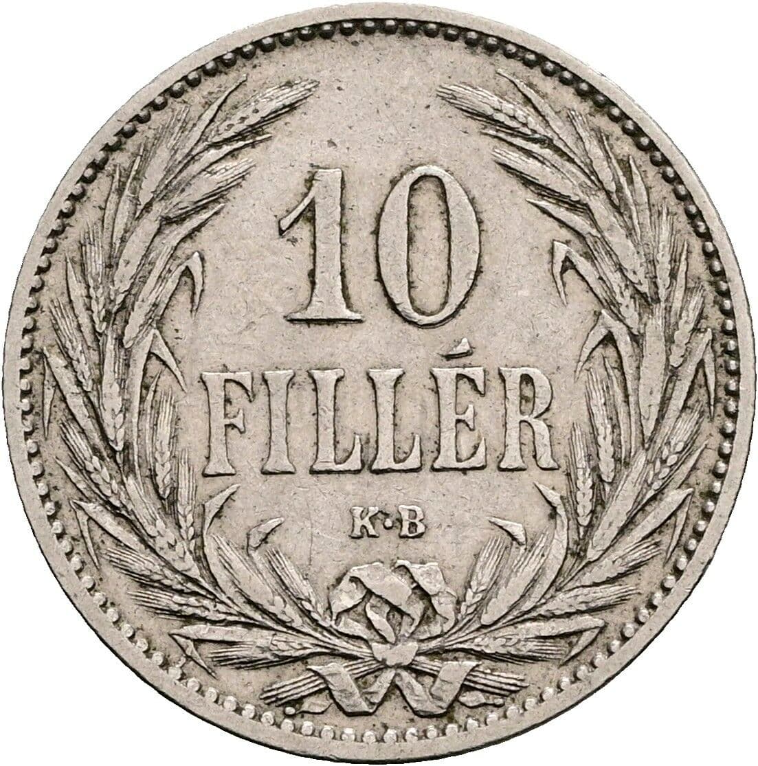10 Filler Franz Joseph I. 1848-1916 1894 KB, Kremnitz – Vorderseite