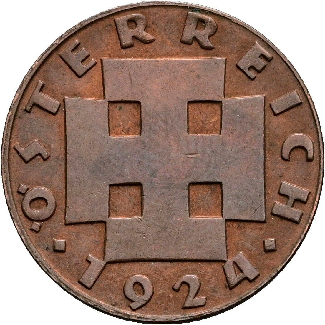 200 Kronen/2 Groschen 1924 – Rückseite