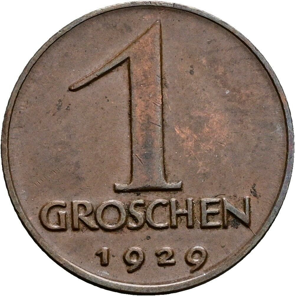 1 Groschen 1929 – Vorderseite