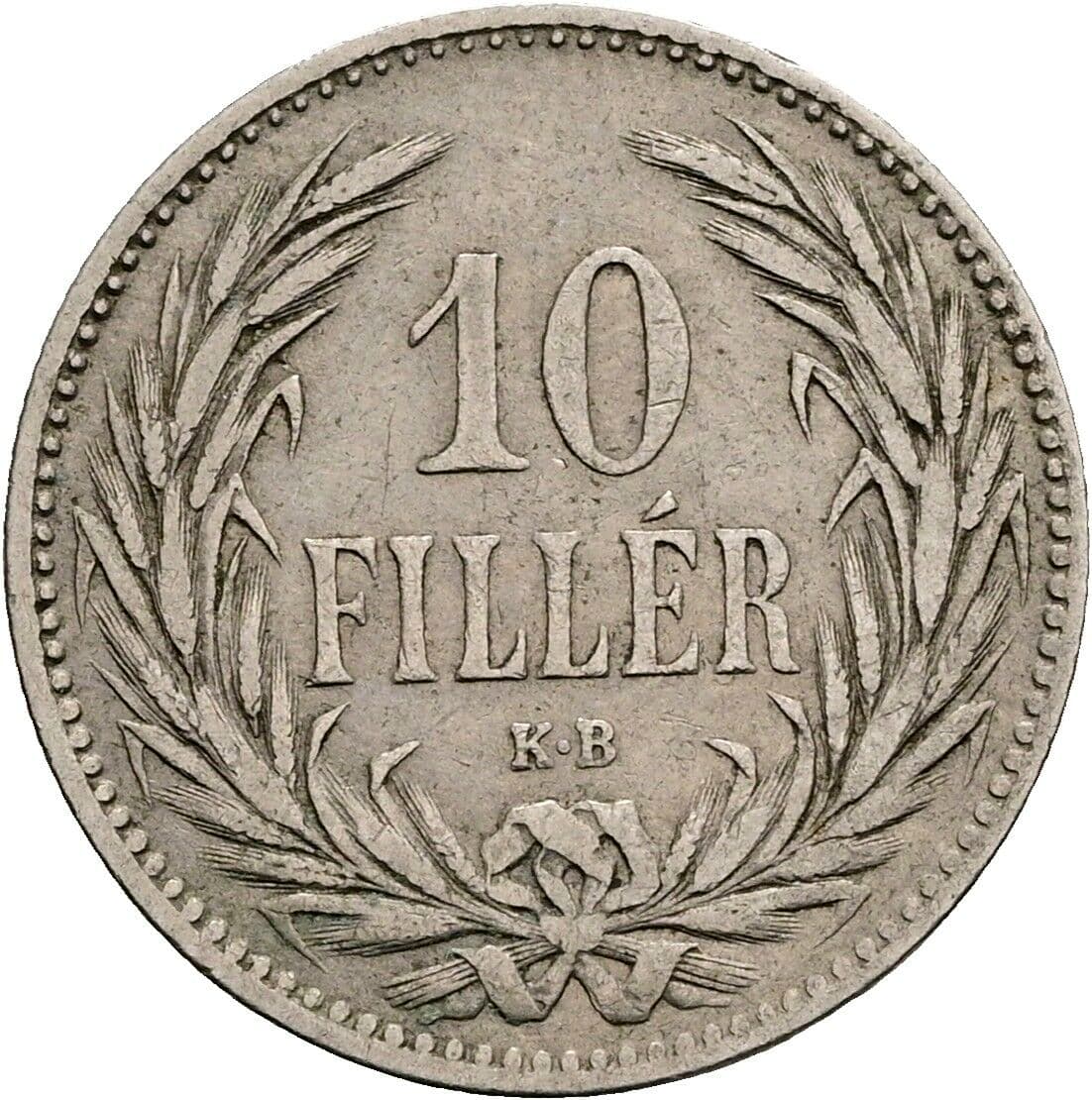 10 Filler Franz Joseph I. 1848-1916 1893 KB, Kremnitz – Vorderseite