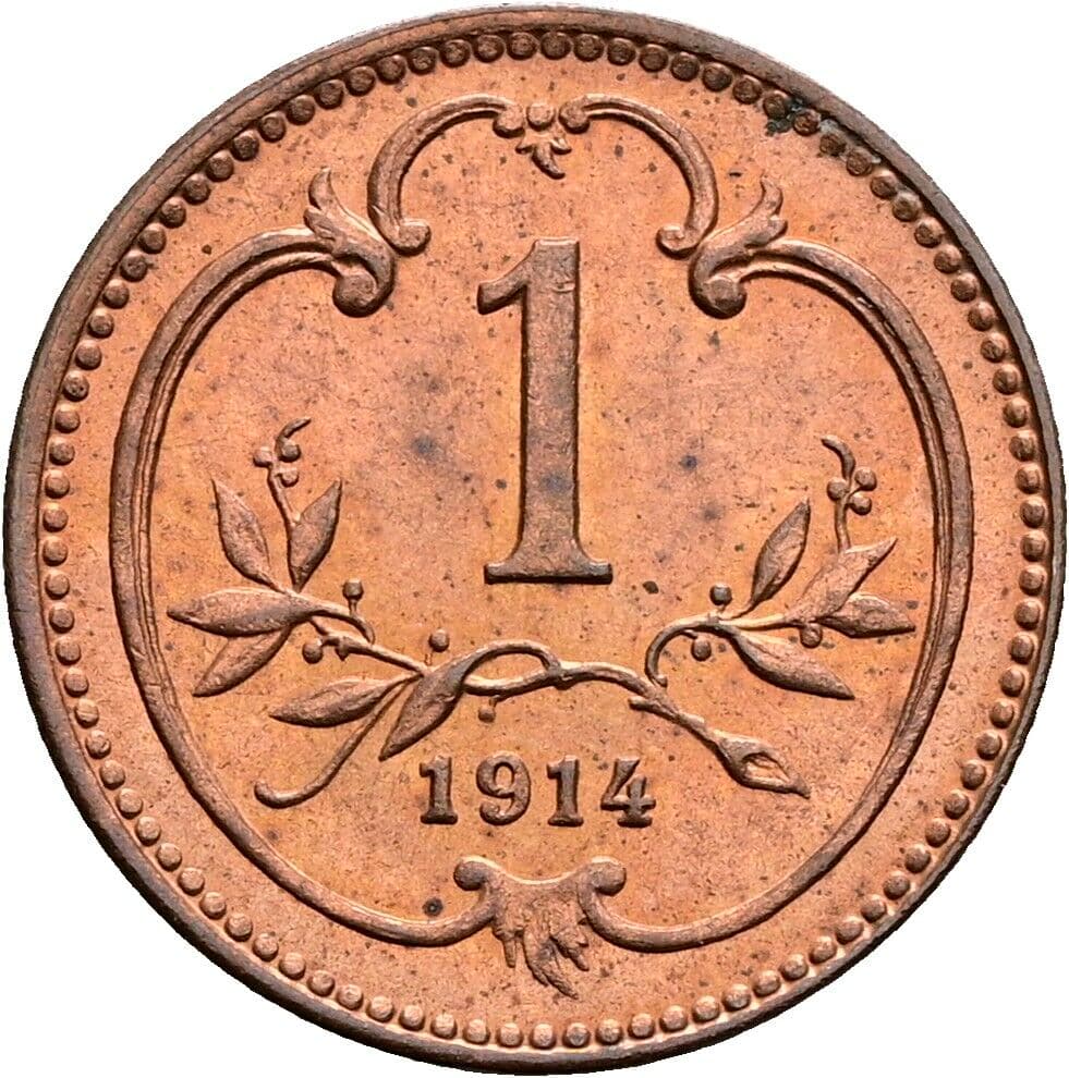 1 Heller Franz Joseph I. 1848-1916 1914 – Vorderseite