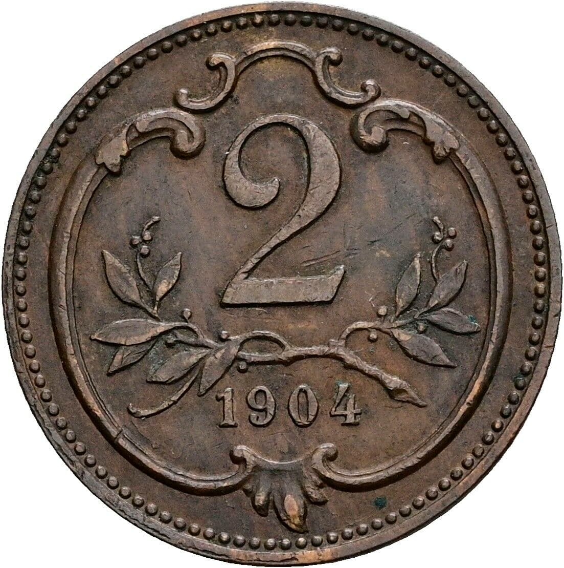 2 Heller Franz Joseph I. 1848-1916 1904 – Vorderseite
