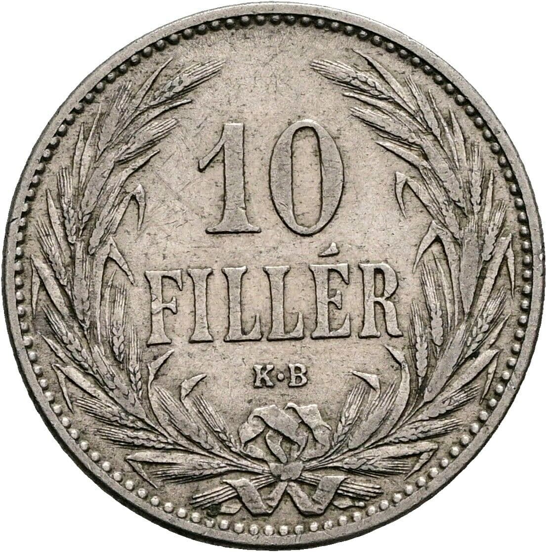 10 Filler Franz Joseph I. 1848-1916 1894 KB, Kremnitz – Vorderseite