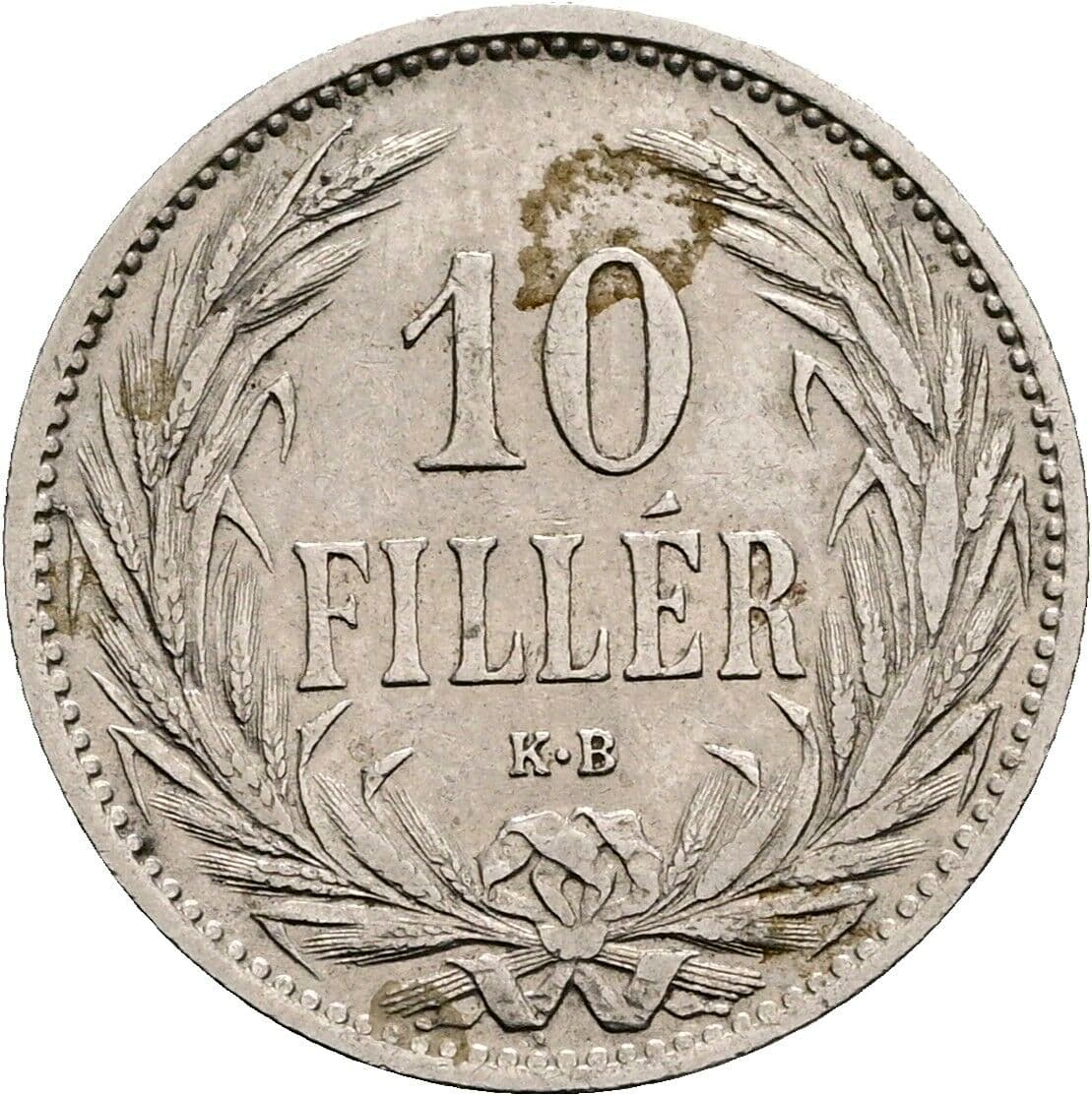 10 Filler Franz Joseph I. 1848-1916 1894 KB, Kremnitz – Vorderseite