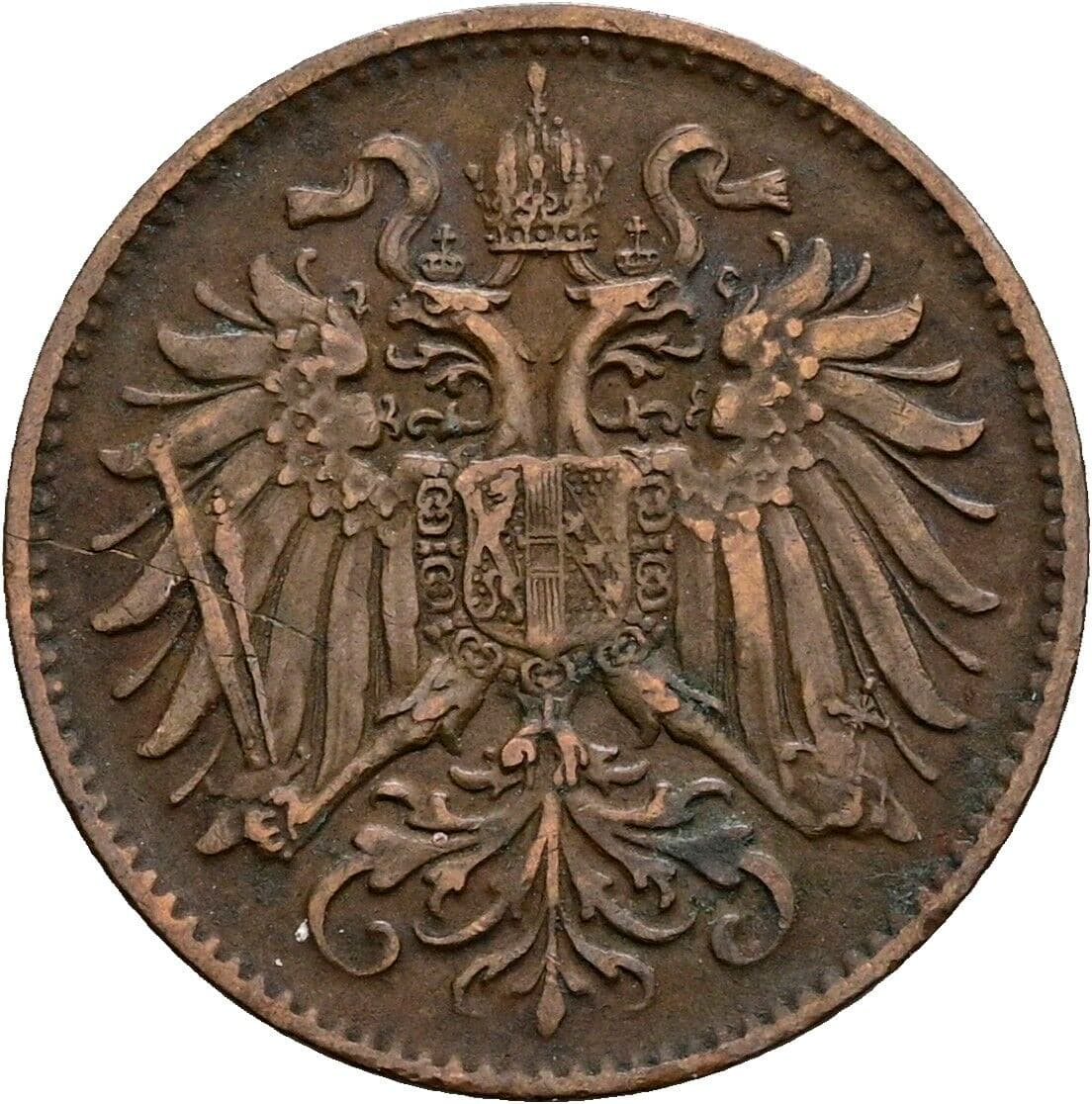 2 Heller Franz Joseph I. 1848-1916 1893 – Rückseite