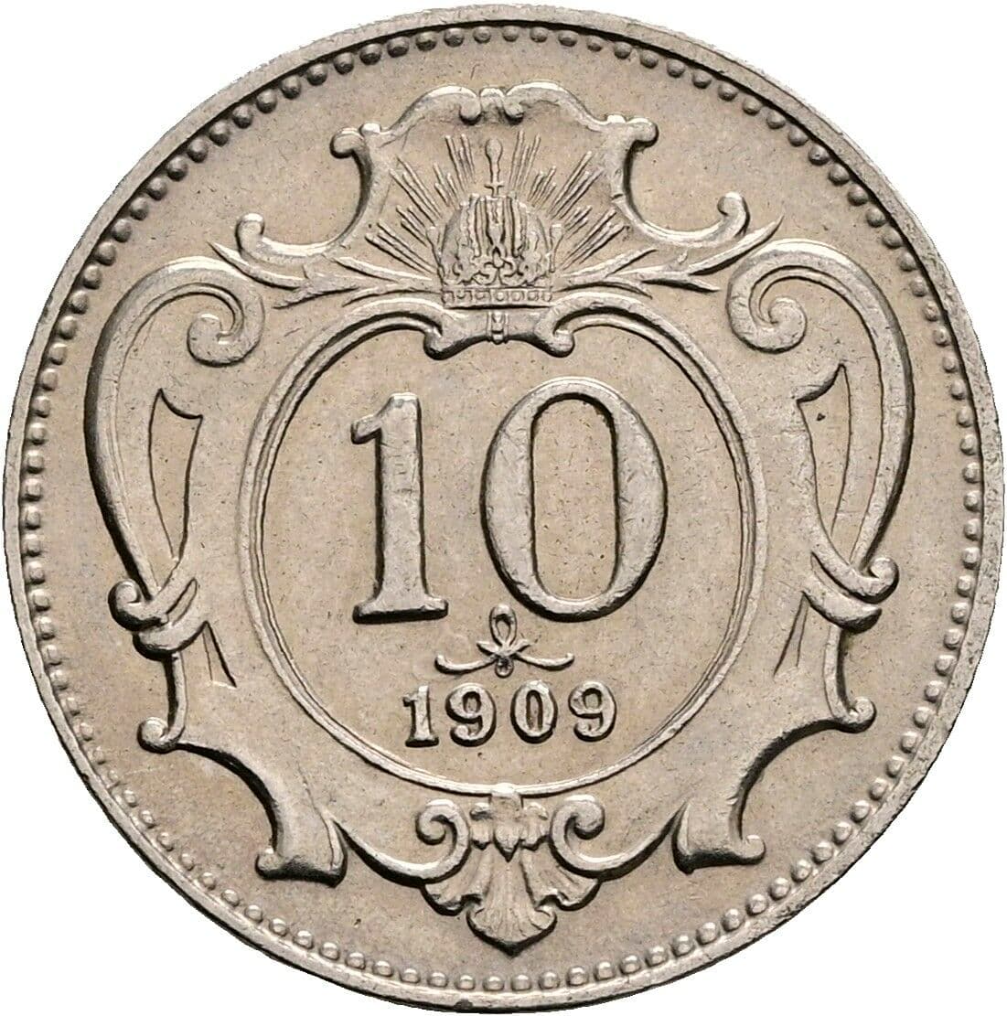 10 Heller Franz Joseph I. 1848-1916 1909 – Vorderseite