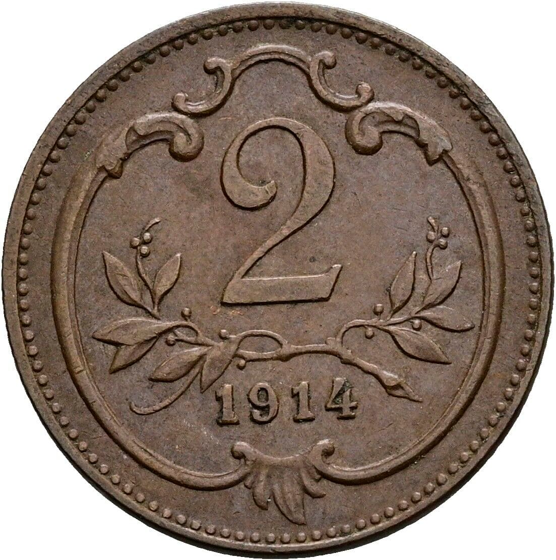 2 Heller Franz Joseph I. 1848-1916 1914 – Vorderseite