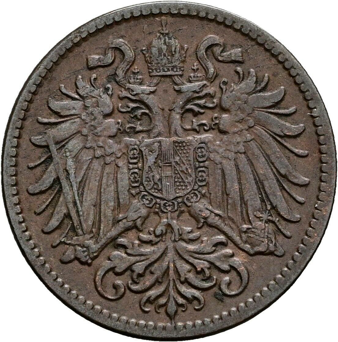 2 Heller Franz Joseph I. 1848-1916 1910 – Rückseite