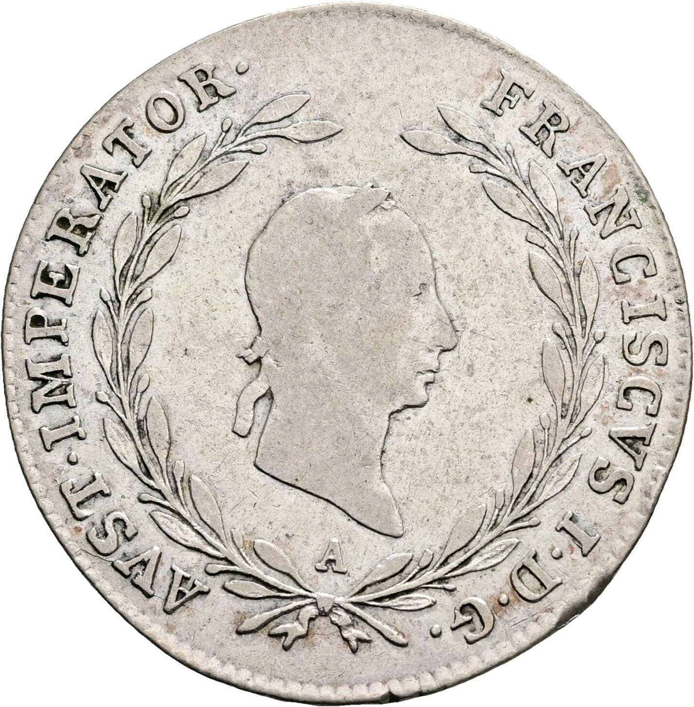 20 Kreuzer Franz II.(I.) 1792-1835 1825 A, Wien – Vorderseite