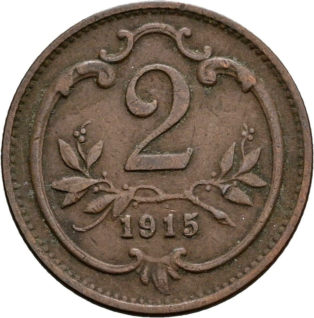 2 Heller Franz Joseph I. 1848-1916 1915 – Vorderseite