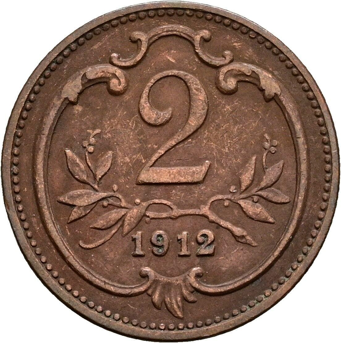 2 Heller Franz Joseph I. 1848-1916 1912 – Vorderseite