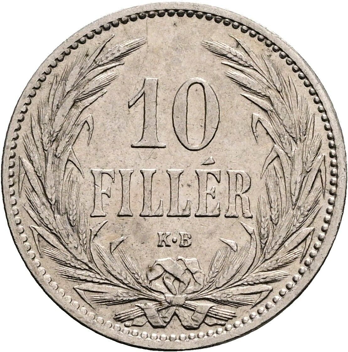 10 Filler Franz Joseph I. 1848-1916 1894 KB, Kremnitz – Vorderseite