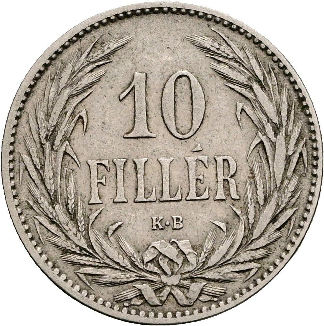 10 Filler Franz Joseph I. 1848-1916 1894 KB, Kremnitz – Vorderseite