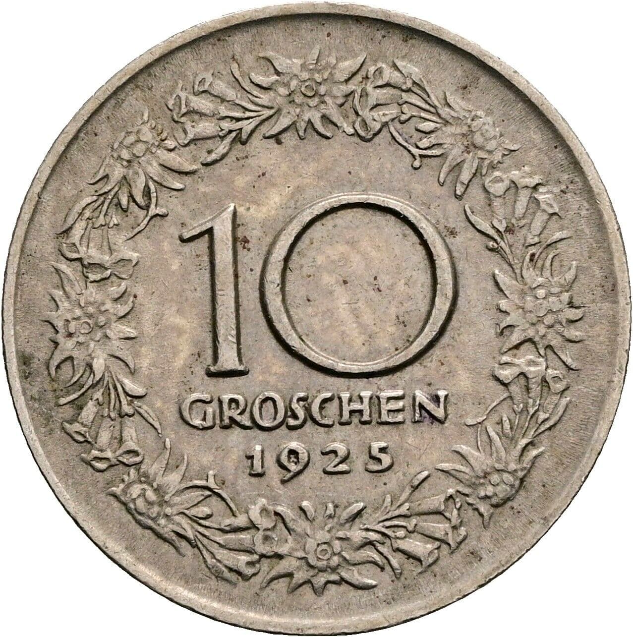 10 Groschen 1925 – Vorderseite