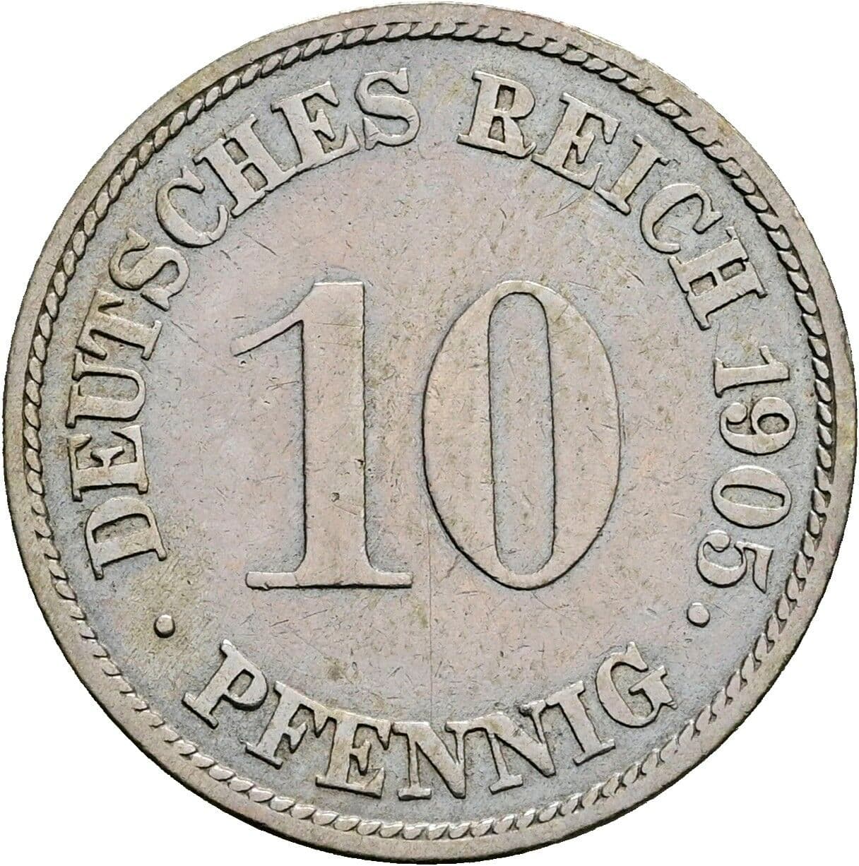 10 Pfennig 1905 G – Vorderseite