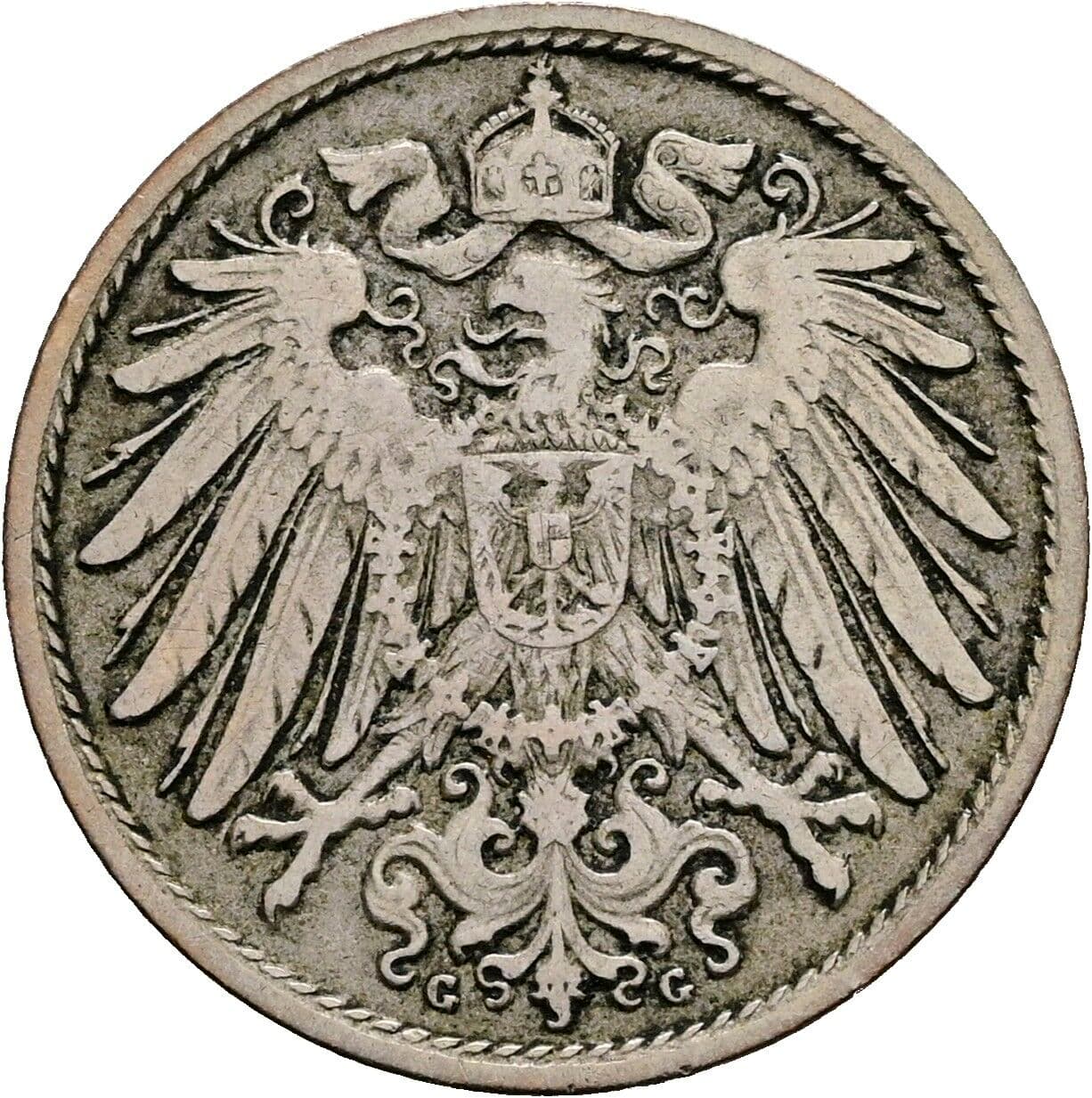 10 Pfennig 1897 G – Rückseite